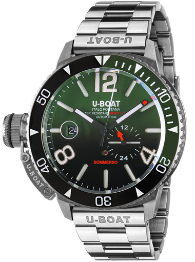 U-Boat Watch Sommerso Ghiera Ceramica Bicolore Quadrante Green Bracelet 9520/MT